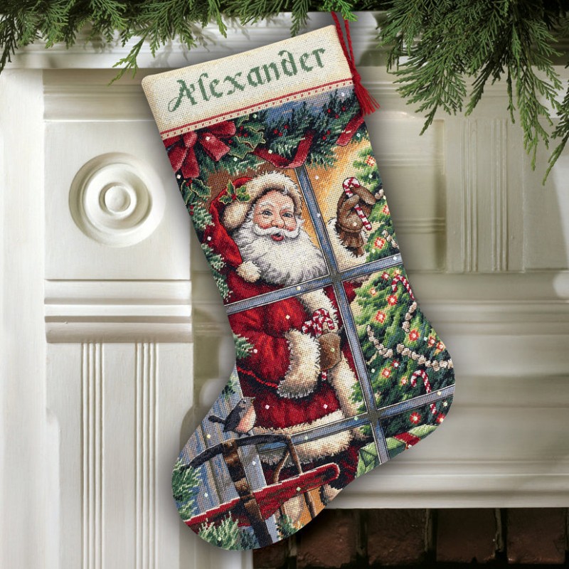 D08778 - Candy Cane Santa Stocking siuvinėjimo rinkinys Dimensions