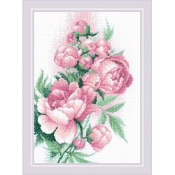 SR 2138 - Vešlūs bijūnai (Lush Peonies) siuvinėjimo rinkinys Riolis