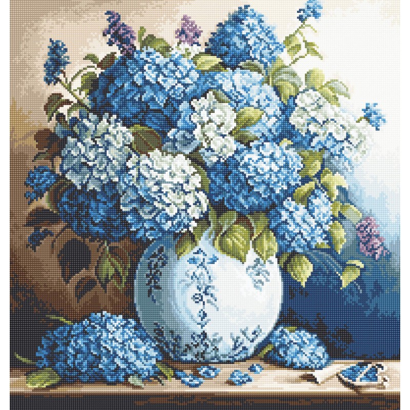 G700 - Vaza su hortenzijomis (Vase with Hydrangeas) siuvinėjimo rinkinys Luca-s G700 - Vaza su hortenzijomis (Vase with Hydrangeas) siuvinėjimo rinkinys Luca-s