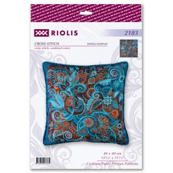 SR 2183 - Pagalvėlė „Peldiniai Persiški raštai“ (Cushion/Panel Persian Patterns) siuvinėjimo rinkinys Riolis
