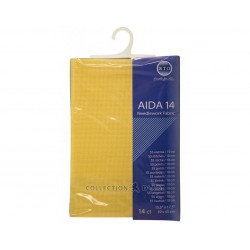 Aida 14 ct 002 geltona 39x45 cm drobė siuvinėjimui kryželiu Collection D'ART