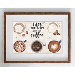 L8097 - Gyvenimas per trumpas blogai kavai (Life's too short for a bad coffee) siuvinėjimo rinkinys Letistitch