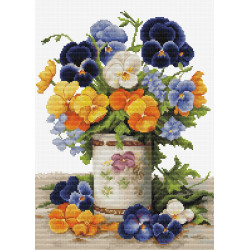 B7035 - Našlaičių puokštė (Pansies Bouquet) siuvinėjimo rinkinys Luca-s