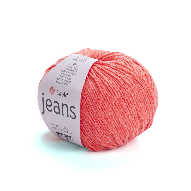 61 - koralinė YarnArt Jeans 61 - koralinė YarnArt Jeans