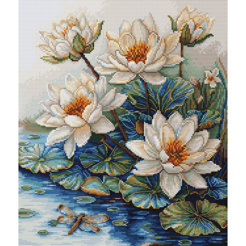 B7039 - Ežeras su vandens lelijomis (Lake With Water Lilies) siuvinėjimo rinkinys Luca-S