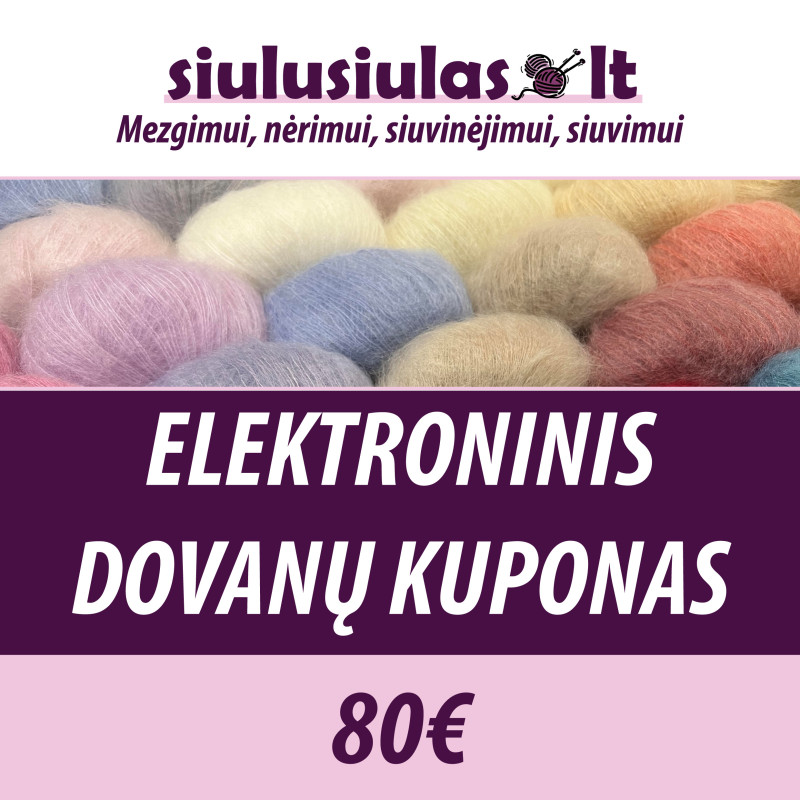 80€ vertės elektroninis dovanų kuponas siulusiulas.lt