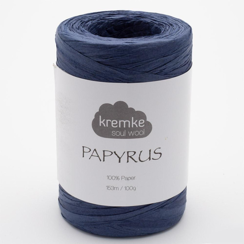 22 - tamsi mėlyna Kremke Soul Wool Papyrus