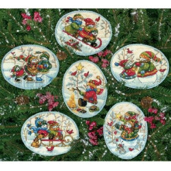 D8828 - Playful Snowman Ornaments (6 ornaments) siuvinėjimo rinkinys Dimensions