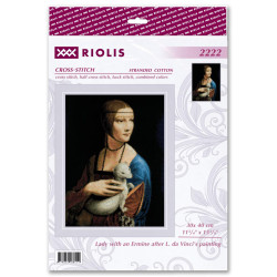 SR 2222 - Moteris su šermuonėliu pagal L. da Vinci paveikslą siuvinėjimo rinkinys Riolis