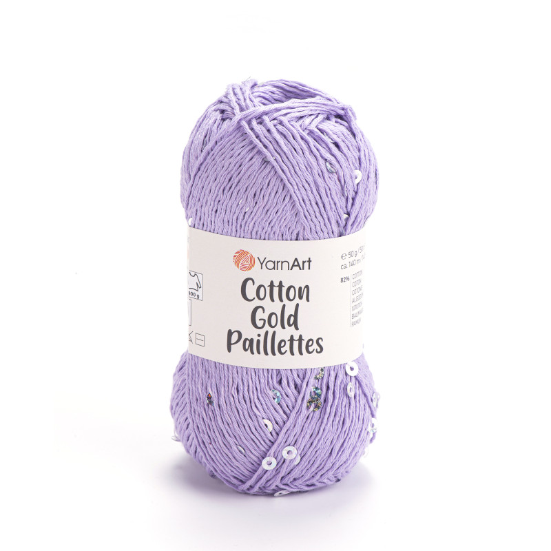 7116 - šviesi violetinė YarnArt Cotton Gold Paillettes