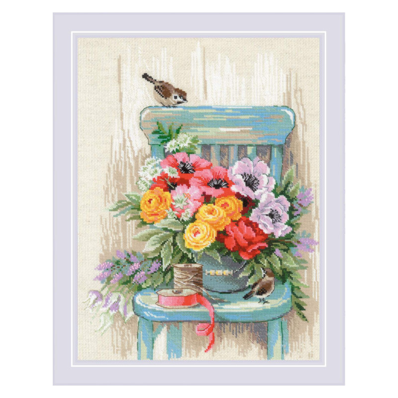 SR 2299 - Sodo gėlės siuvinėjimo rinkinys Riolis