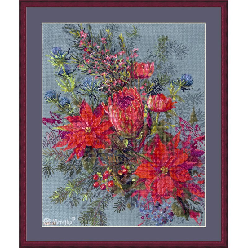 K272 - Kalėdinis išdėstymas (Christmas Arrangement) siuvinėjimo rinkinys Merejka