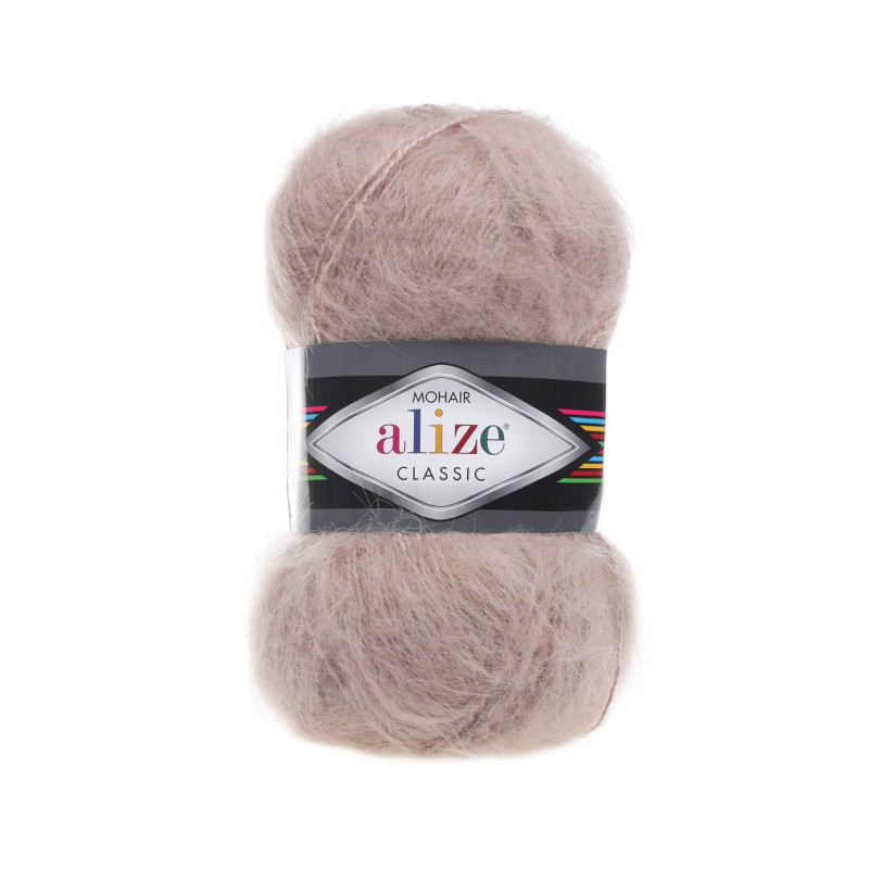406 - rausvas perlas Alize Mohair Classic
