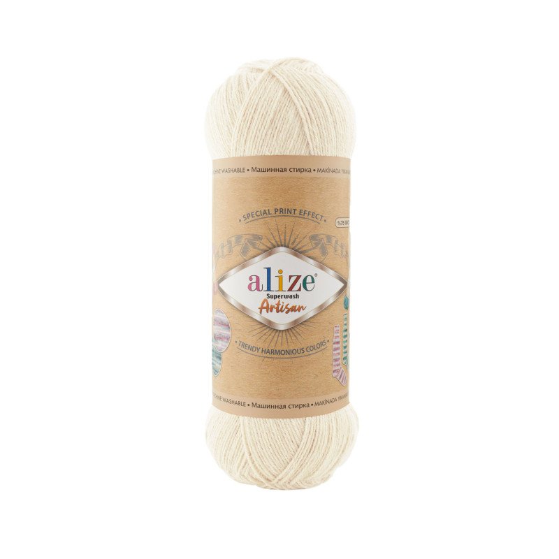 01 - beveik balta Alize Superwash Artisan