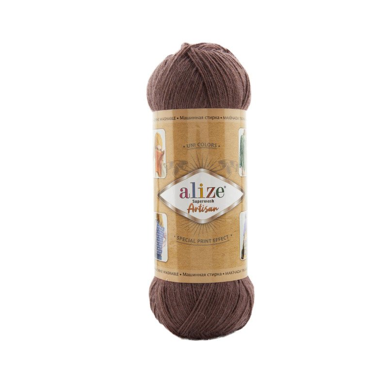232 - šokolado Alize Superwash Artisan