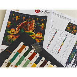 P091 - Undinės prieglobstis (The Mermaid's Sanctuary) siuvinėjimo rinkinys AVA Stitch