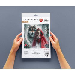 P083 - Jauna mergina ir sargas vilkas (The Young Girl and the Guardian Wolf) siuvinėjimo rinkinys AVA Stitch