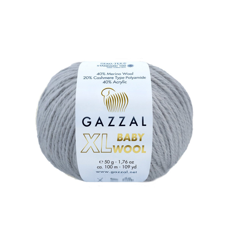 817 - šviesi pilka Gazzal Baby Wool XL