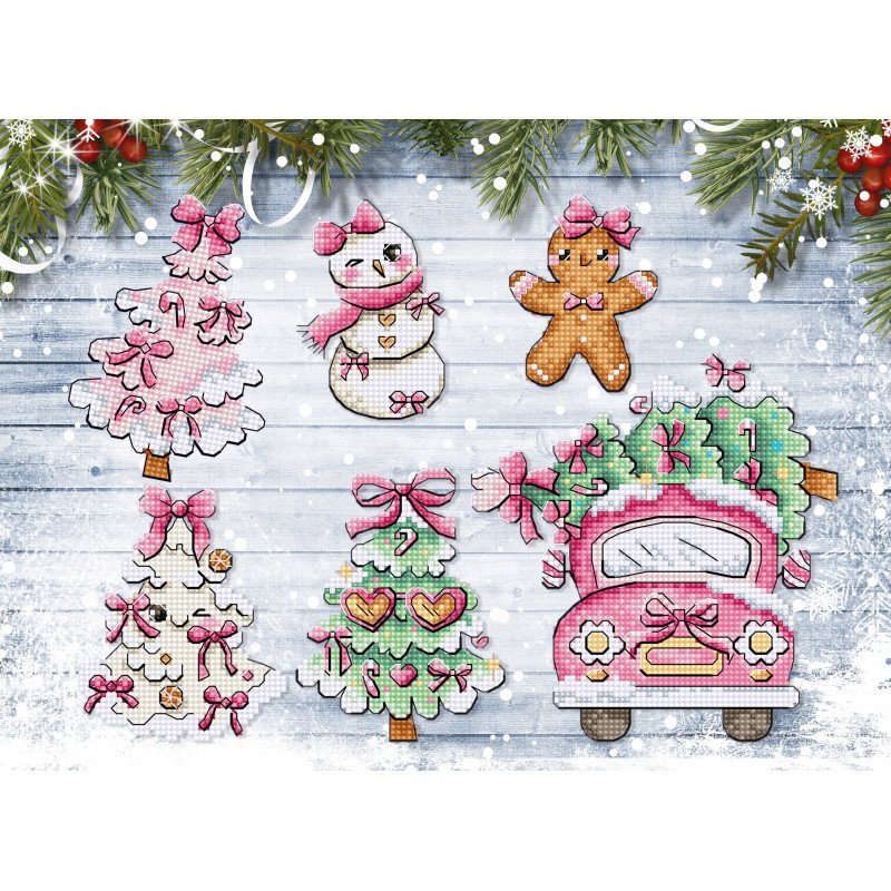 LETI L9969 - Saldieji Kalėdų papuošalai (Sweetmas Ornaments) siuvinėjimo rinkinys Letistitch