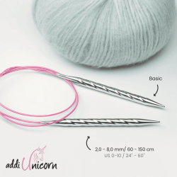 Addi 115-7 addiUnicorn 100 cm apskrito mezgimo virbalai