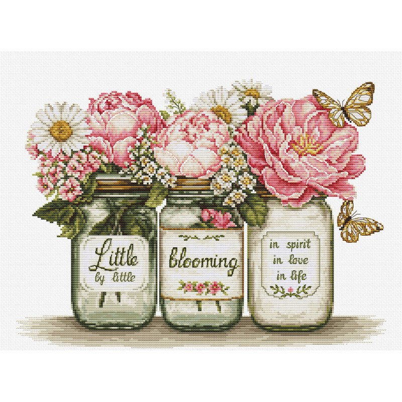 B7065 - Skleidžiasi  po truputį (Little by Little Blooming) siuvinėjimo rinkinys Luca-S