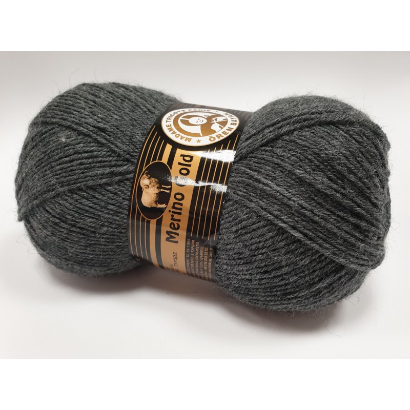 009 - tamsi pilka Merino Gold Madame Tricote Paris