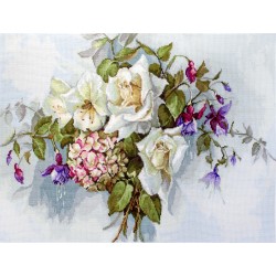 BA2363 - puokštė su rožėmis (Bouquet with Roses) siuvinėjimo rinkinys Luca-S