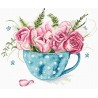 LETI 916 - rožių puodelis (A Cup of Roses) siuvinėjimo rinkinys Letistitch