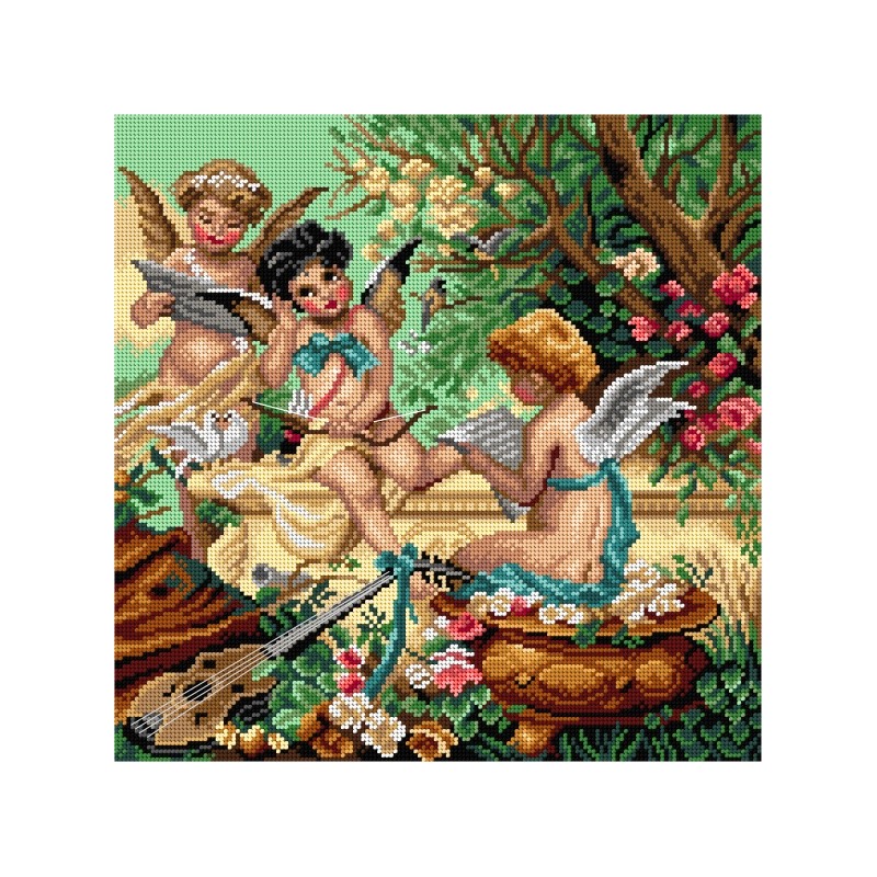 2925L 40x40 cm kanva su atspaustu piešiniu Orchidea