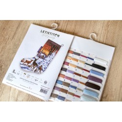 LETI 948 Kalėdinio miško kojinė (Christmas Wood Stocking) siuvinėjimo rinkinys Letistitch