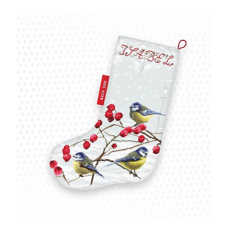 LETI 949 - Mėlynos zylės kojinė (Blue tits Stocking) siuvinėjimo rinkinys Letistitch LETI 949 - Mėlynos zylės kojinė (Blue tits Stocking) siuvinėjimo rinkinys Letistitch