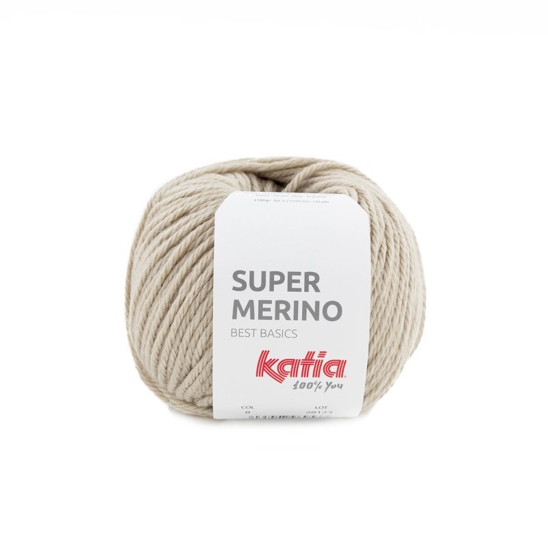 8 - šviesi smėlio Katia Super Merino