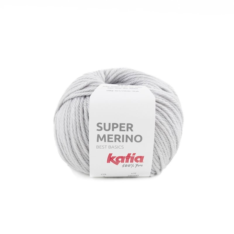 9 - perlo pilka Katia Super Merino