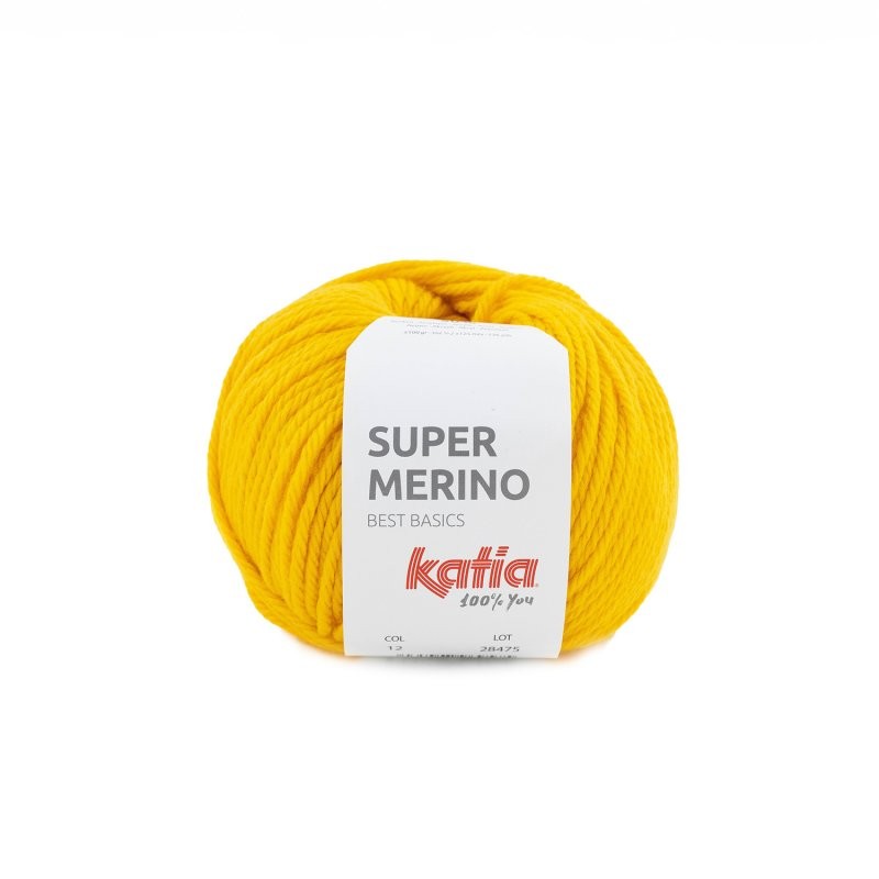 12 - geltona Katia Super Merino