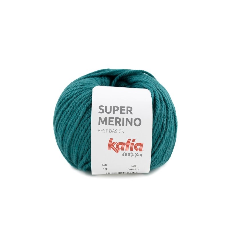 19 - mėlynai žalia Katia Super Merino