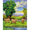 3143M 40x50 cm kanva su atspaustu piešiniu Orchidea