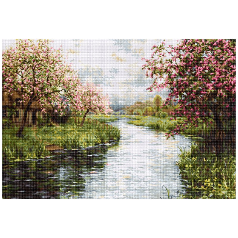 B545 - Pavasario peizažas (Spring landscape) siuvinėjimo rinkinys Luca-S B545 - Pavasario peizažas (Spring landscape) siuvinėjimo rinkinys Luca-S