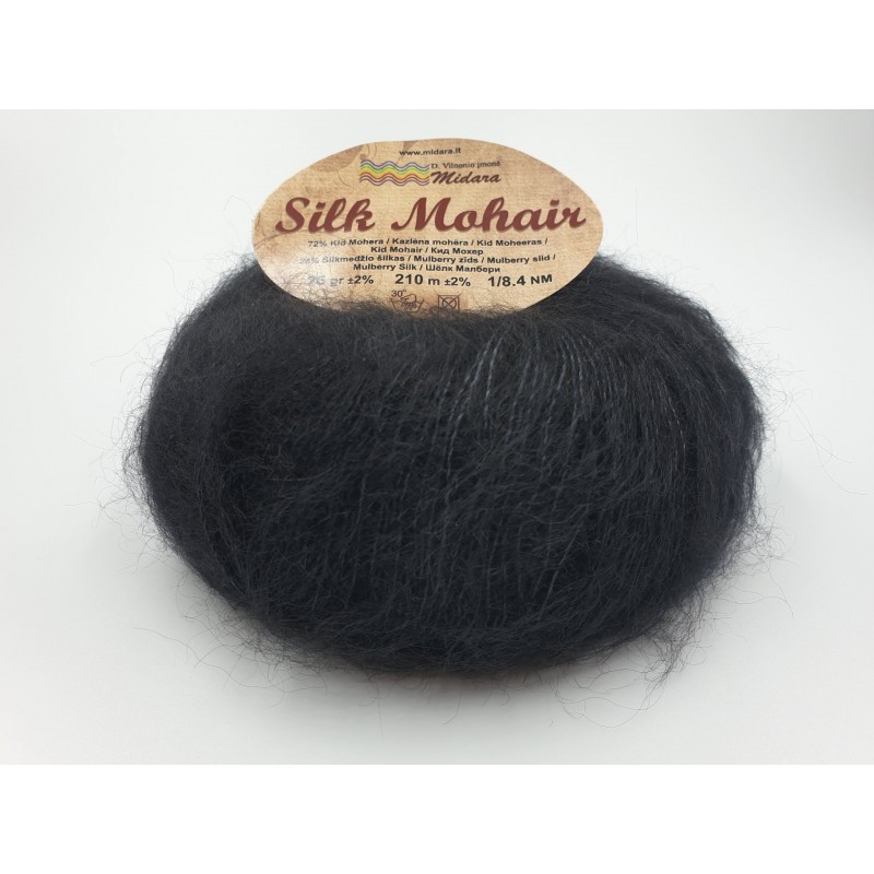 S940 - juoda Midara Silk Mohair