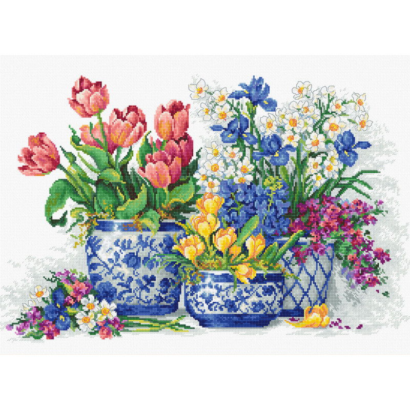 B2386 - Pavasario gėlės (Spring flowers) siuvinėjimo rinkinys Luca-S