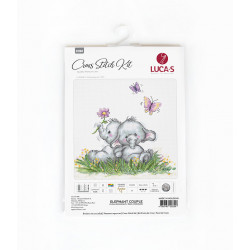 B1184 - Dramblių pora (Elephant Couple) siuvinėjimo rinkinys Luca-S
