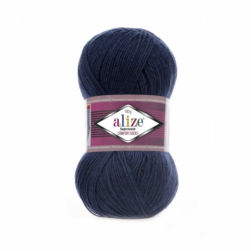 58 - tamsi mėlyna Alize Superwash Comfort 100
