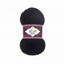 60 - juoda Alize Superwash Comfort 100
