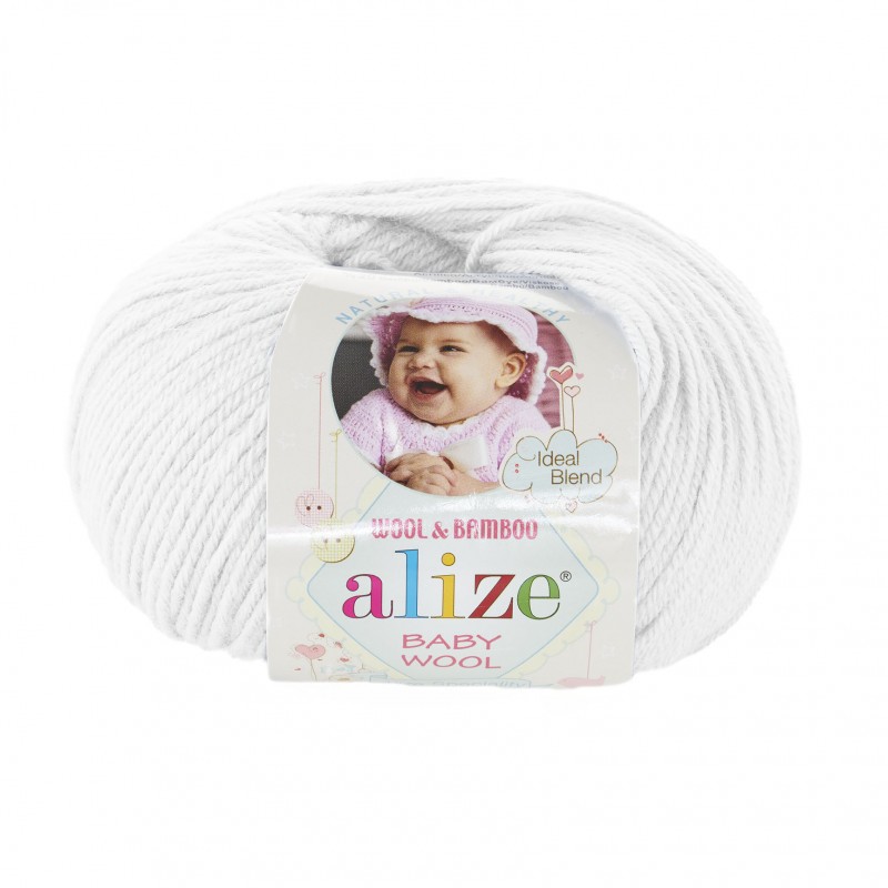 55 - balta Alize Baby Wool