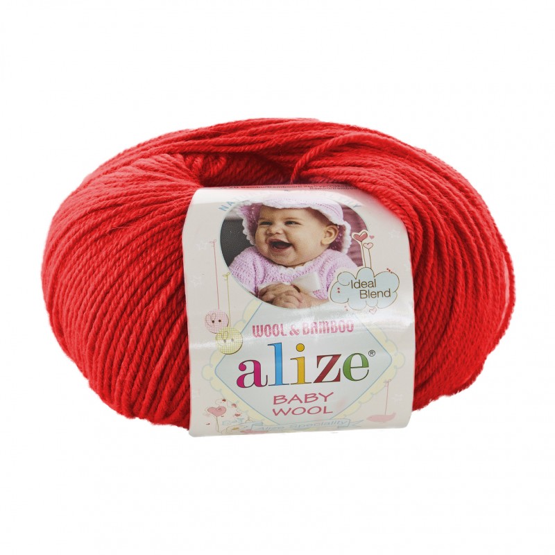 56 - raudona Alize Baby Wool
