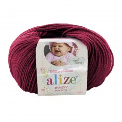390 - rubino raudona Alize Baby Wool