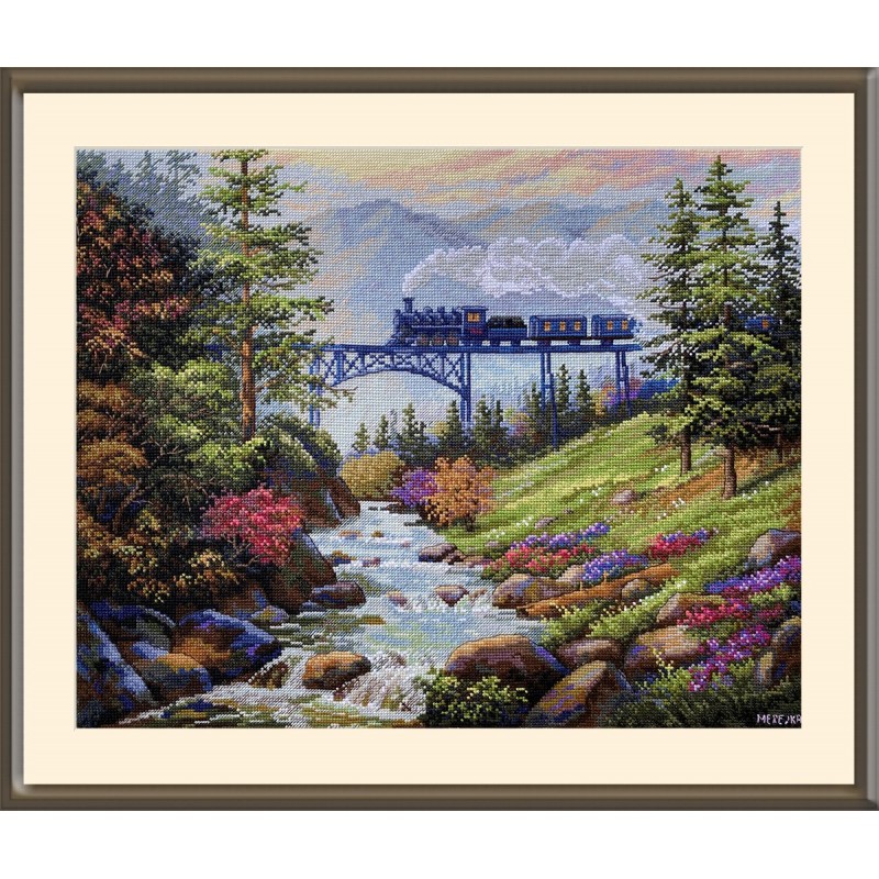 K-205 - Kalnų geležinkelis (Mountain Railway) siuvinėjimo rinkinys Merejka