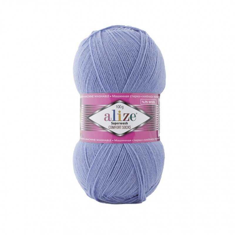 432 - plieninė mėlyna Alize Superwash Comfort 100