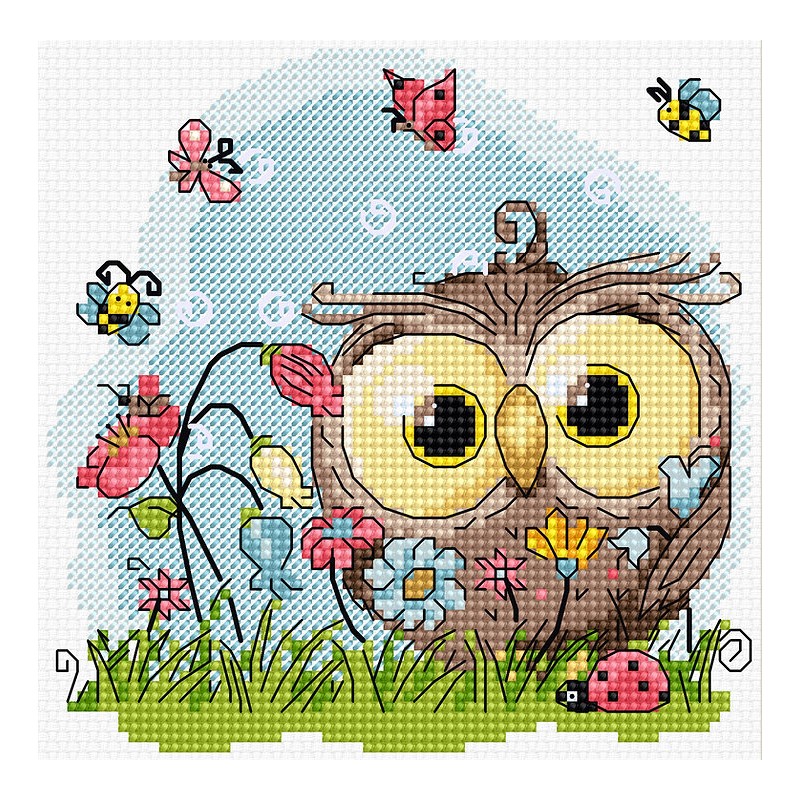 BU1401 - Laiminga pelėda (Happy Owl) siuvinėjimo rinkinys Luca-S