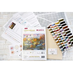 B616 - Rudens upelio malūnas (Autumn Creek Mill) siuvinėjimo rinkinys Luca-S