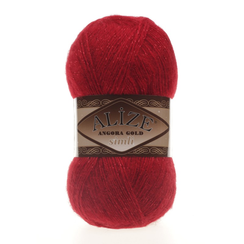106 - raudona Alize Angora Gold Simli